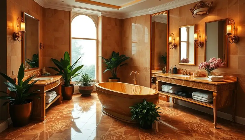 brown and gold bathroom decor ideas