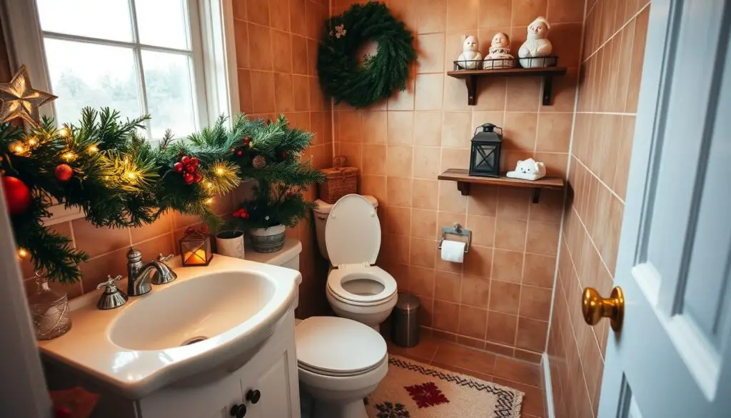 small bathroom christmas decor ideas